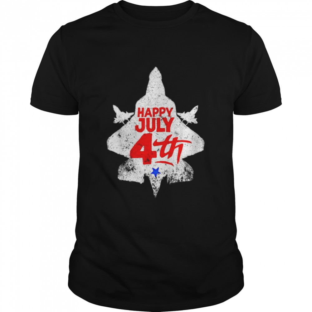 Happy july 4th American flag patriotic vintage jet fighter shirt Classic Men's T-shirt