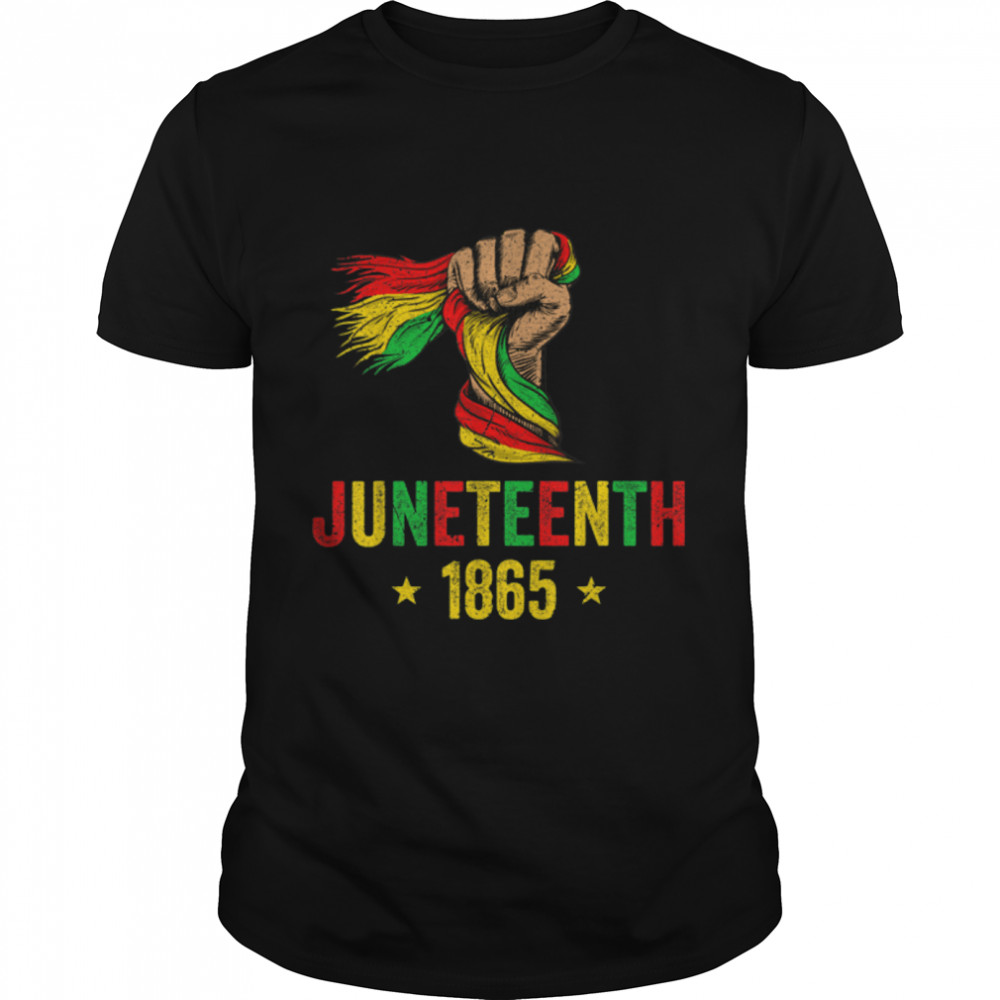 Celebrate Juneteenth 1865 Fist King Dad Men Women Queen Mom T-Shirt B0B14Y793P