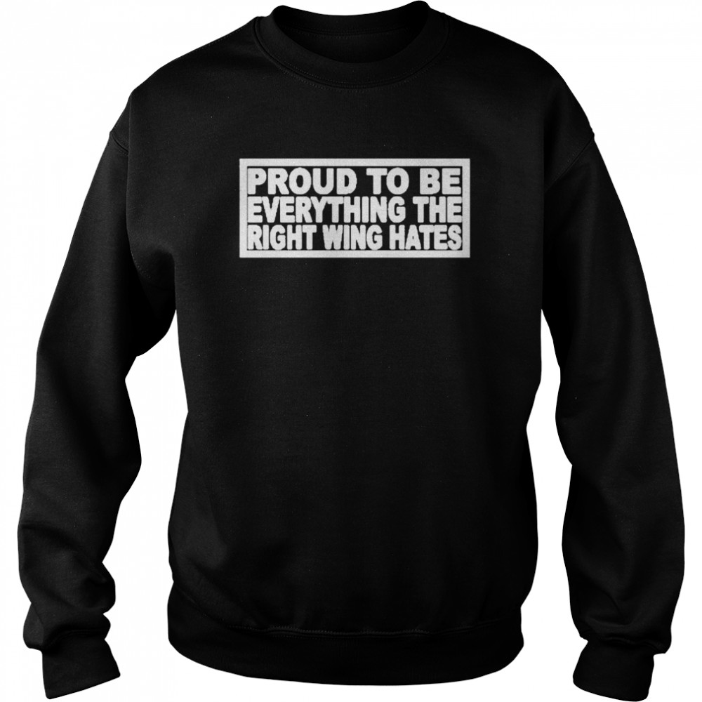Proud to be everything the right wing hates ryan shead shirt Unisex Sweatshirt