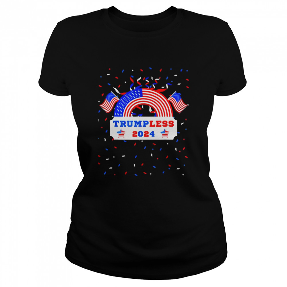 4th july 2022 patriotic proBiden antiTrump trumpless 2024 shirt Classic Women's T-shirt