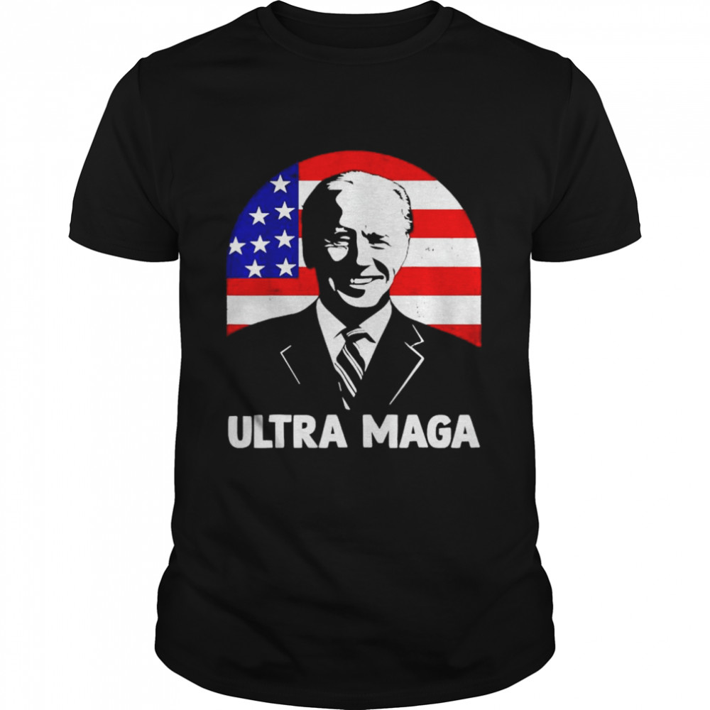 Anti Joe Biden Ultra Maga American Flag T-Shirt