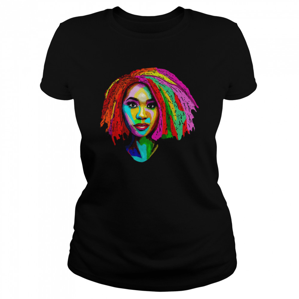 Black Queen Afro Unapologetically Dope Melanin Girl Art  Classic Women's T-shirt