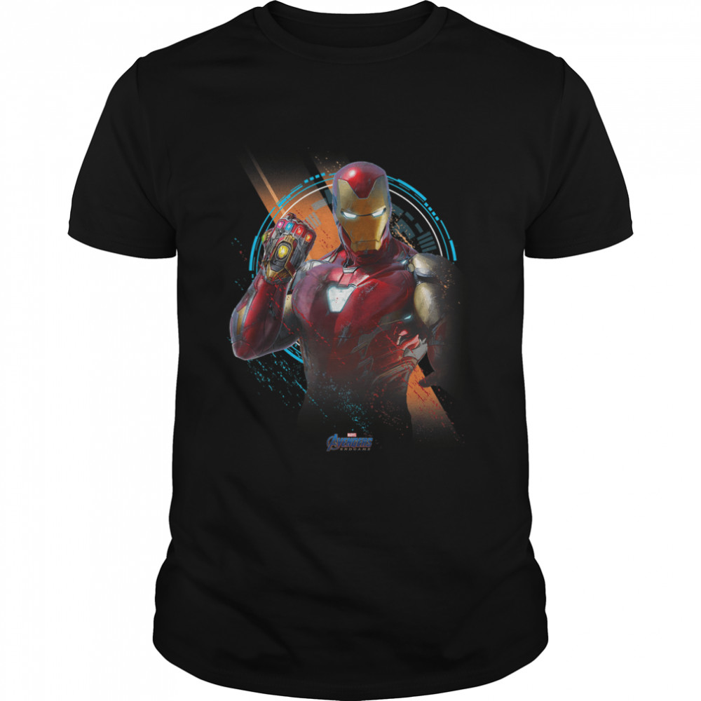 Marvel Avengers Endgame Iron Man Time Travel Platform Logo T-Shirt
