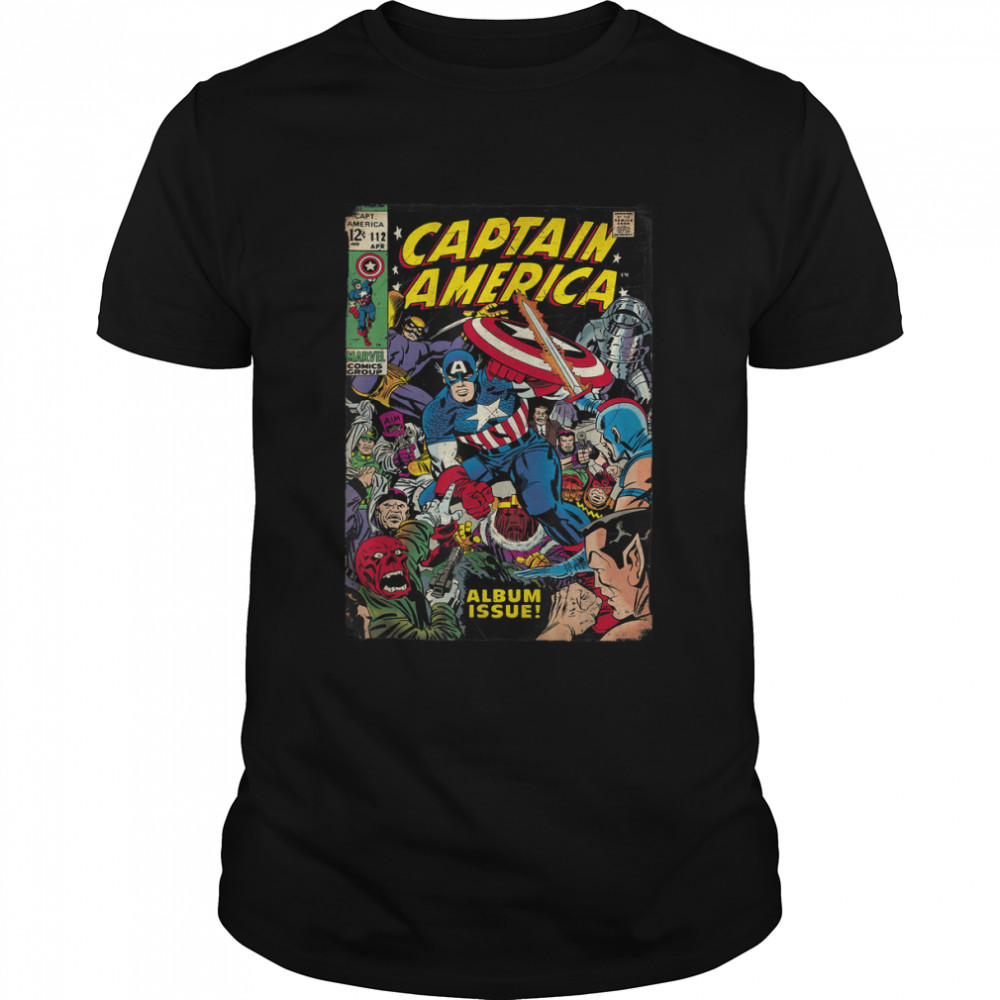 Marvel Captain America Avengers Comic Cover Graphic T- Classic Men's T-shirt