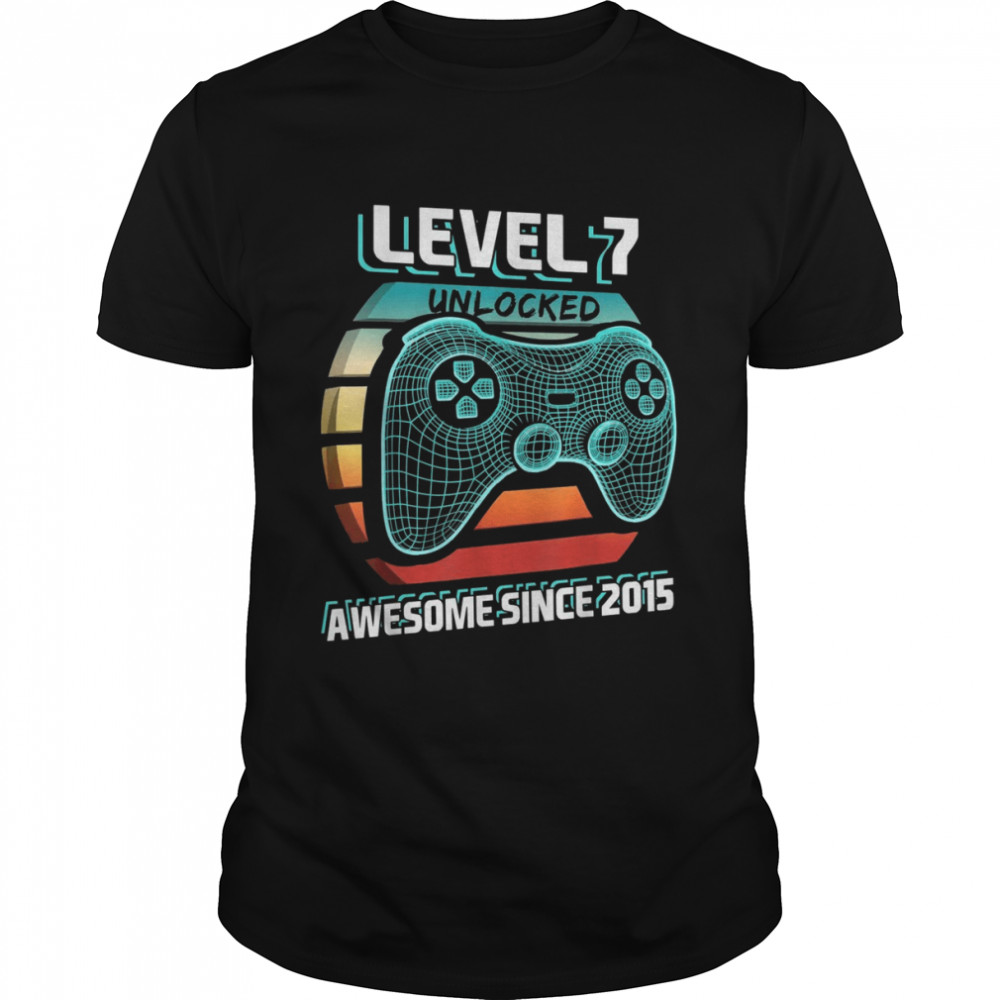 Level 7 Unlocked Awesome 2015 Video Game 7th Birthday Shirt
