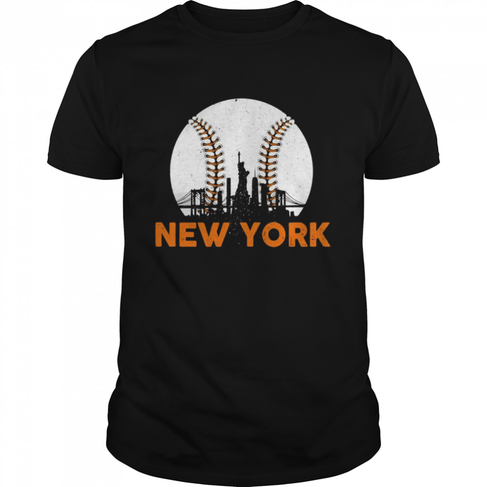 New York Skyline Baseball Vintage  Classic Men's T-shirt