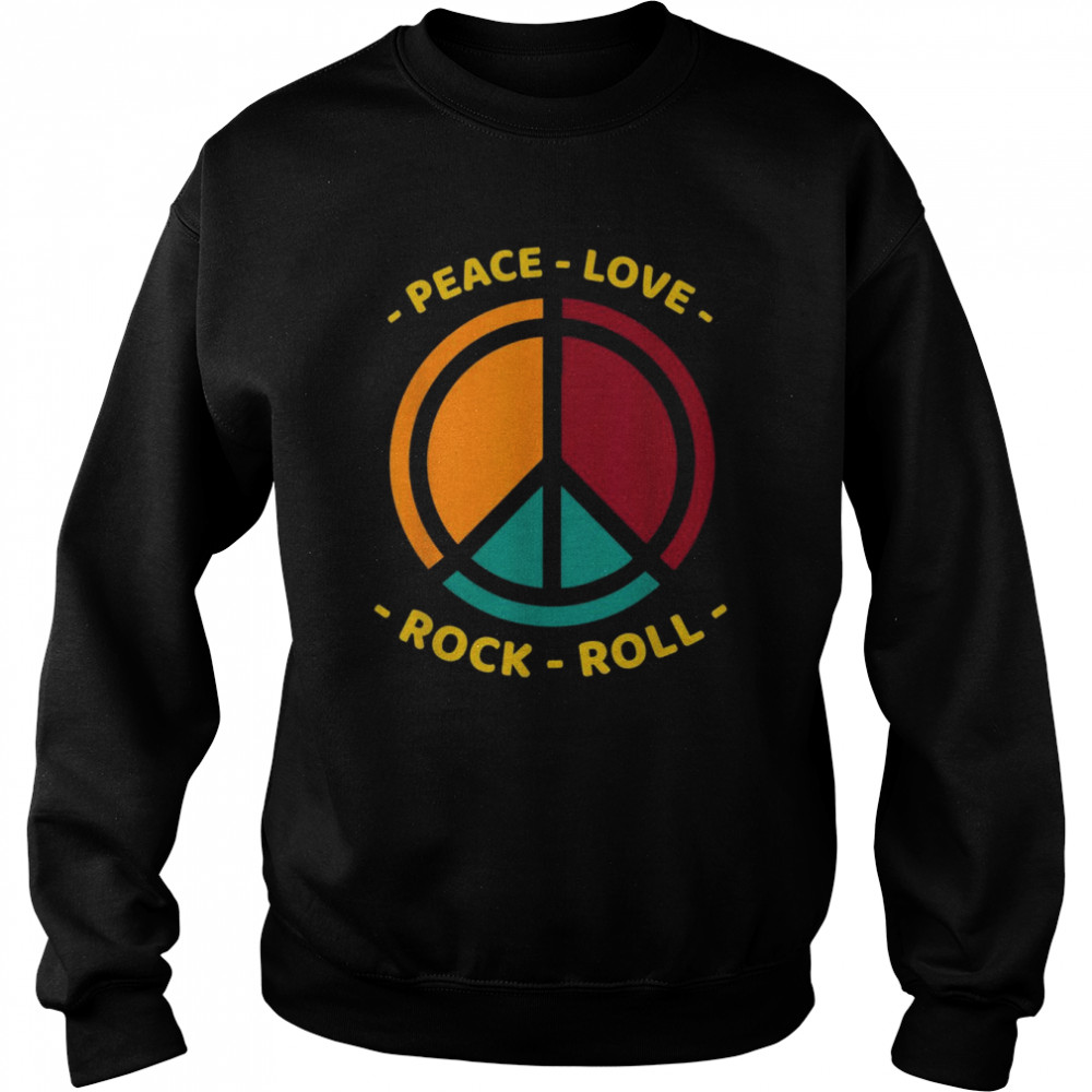 Peace Love Rock And Roll  Vintage Peace Sign Sunset  Unisex Sweatshirt