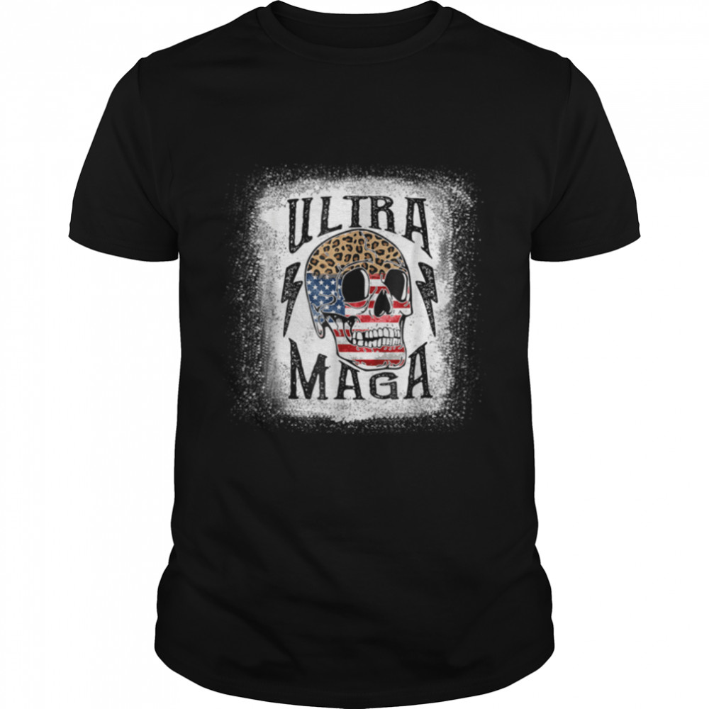 Ultra maga skull leopard US flag The Great Maga King T-Shirt B0B1F3742F