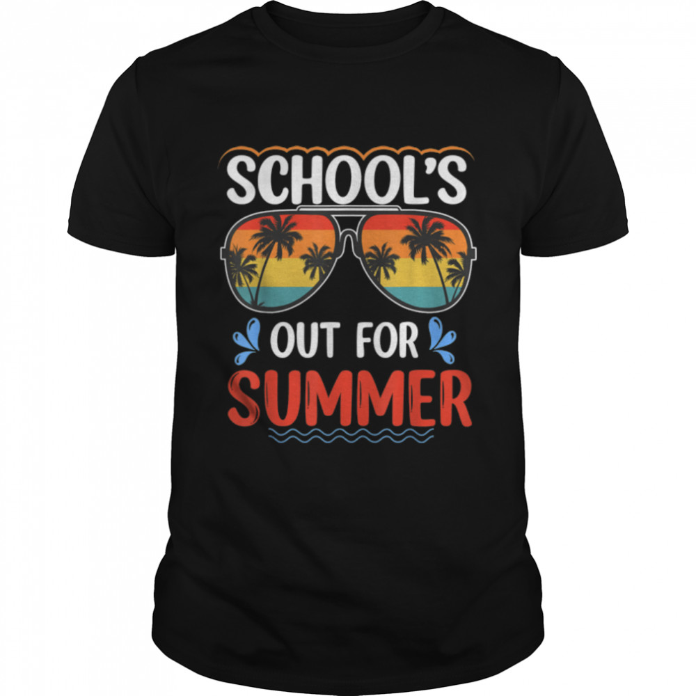 Vintage Last Day Of School Schools Out For Summer Teacher T-Shirt B0B1BCM133