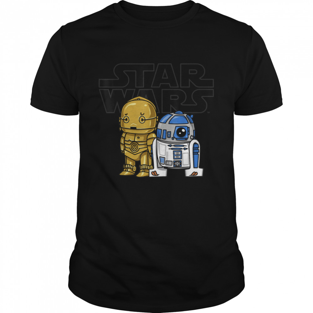 Star Wars Boba R2-D2 and C-3PO Cute Cartoon Graphic T- Classic Men's T-shirt