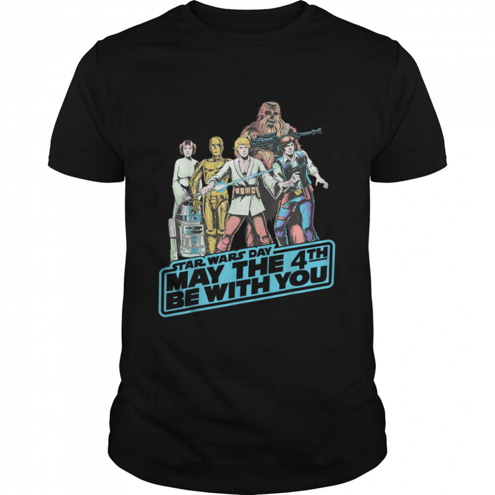 Star Wars May The Fourth Group Shot Retro Poster T- Classic Men's T-shirt
