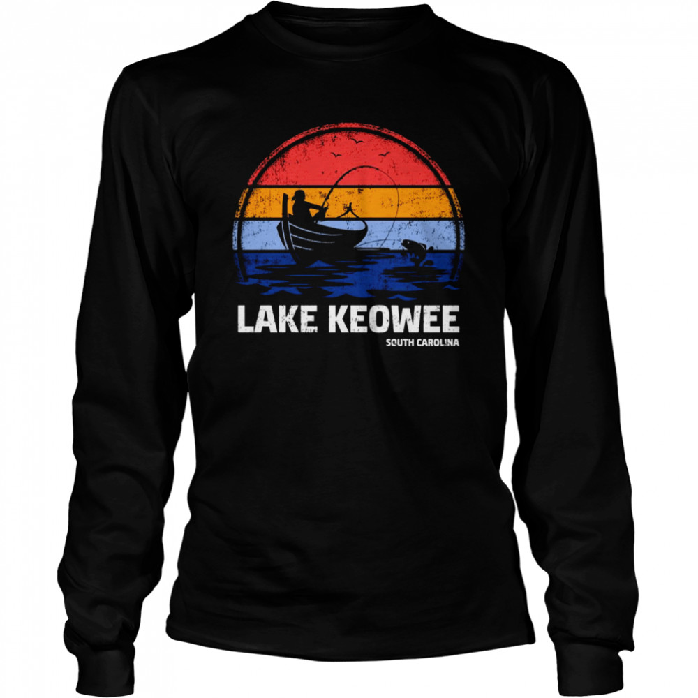 Vintage Retro South Carolina Keowee Lake Summer Fishing  Long Sleeved T-shirt