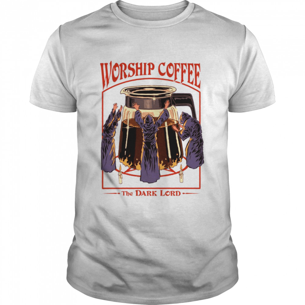 Worship Coffee The Dark Lord Funny Vintage Art  shirt Classic Men's T-shirt