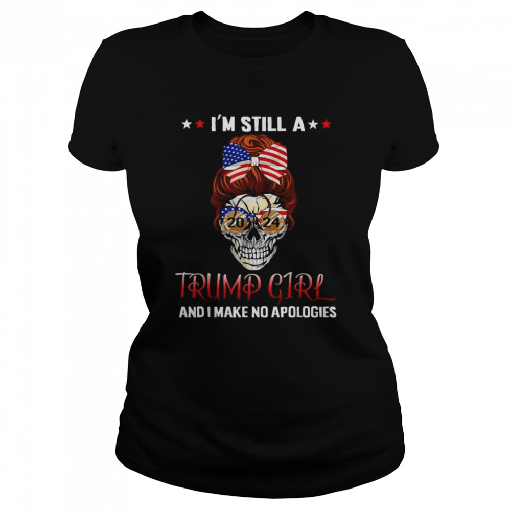 I’m still a Trump girl 4th july maga Trump messy bun shirt Classic Women's T-shirt
