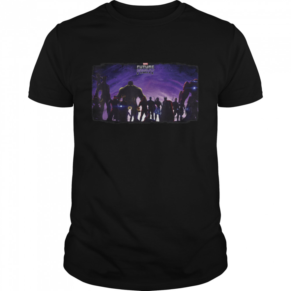 Marvel Future Fight Hero Silhouettes Poster Graphic T-Shirt