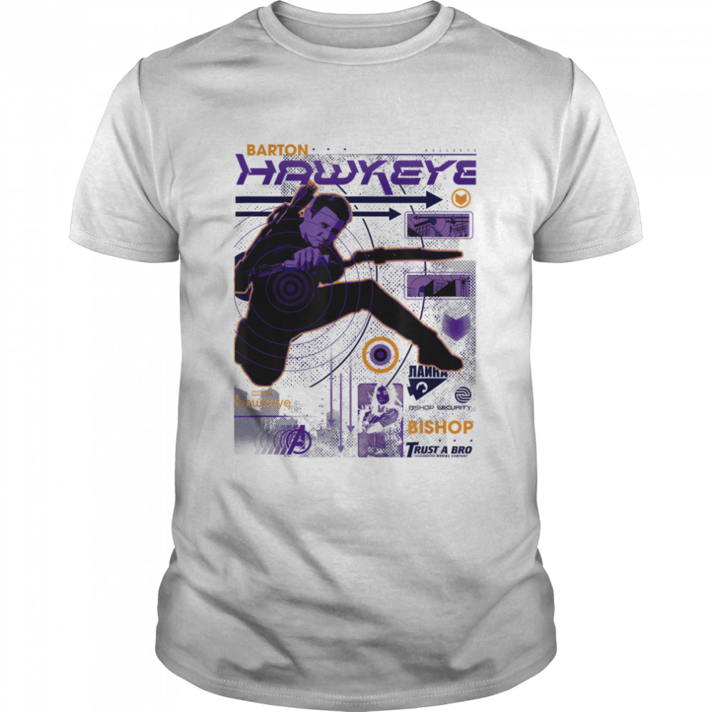 Marvel Hawkeye Barton Bishop Collage T- Classic Men's T-shirt