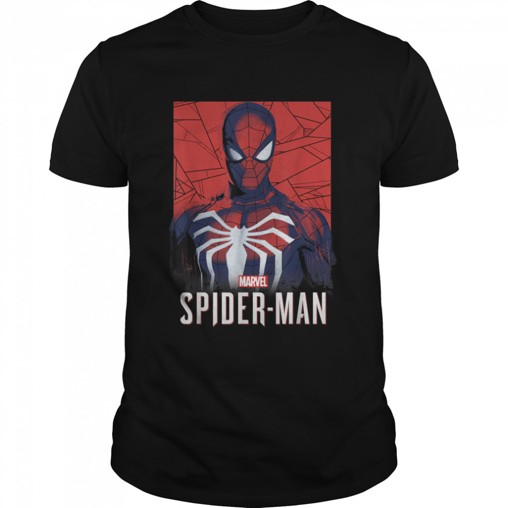 Marvel’s Spider-Man Game Logo Portrait Graphic T-Shirt