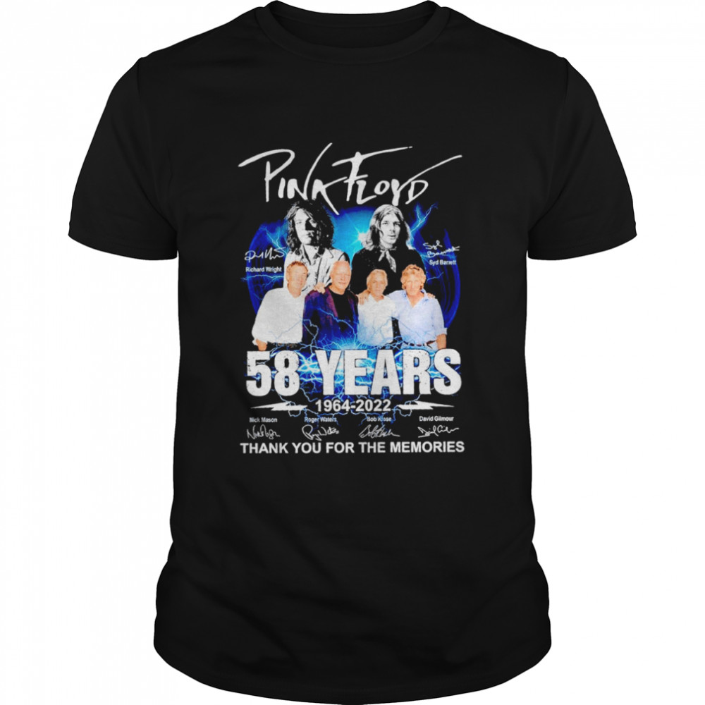 Pink Floyd 58 years 1964-2022 thank you for the memories signatures shirt