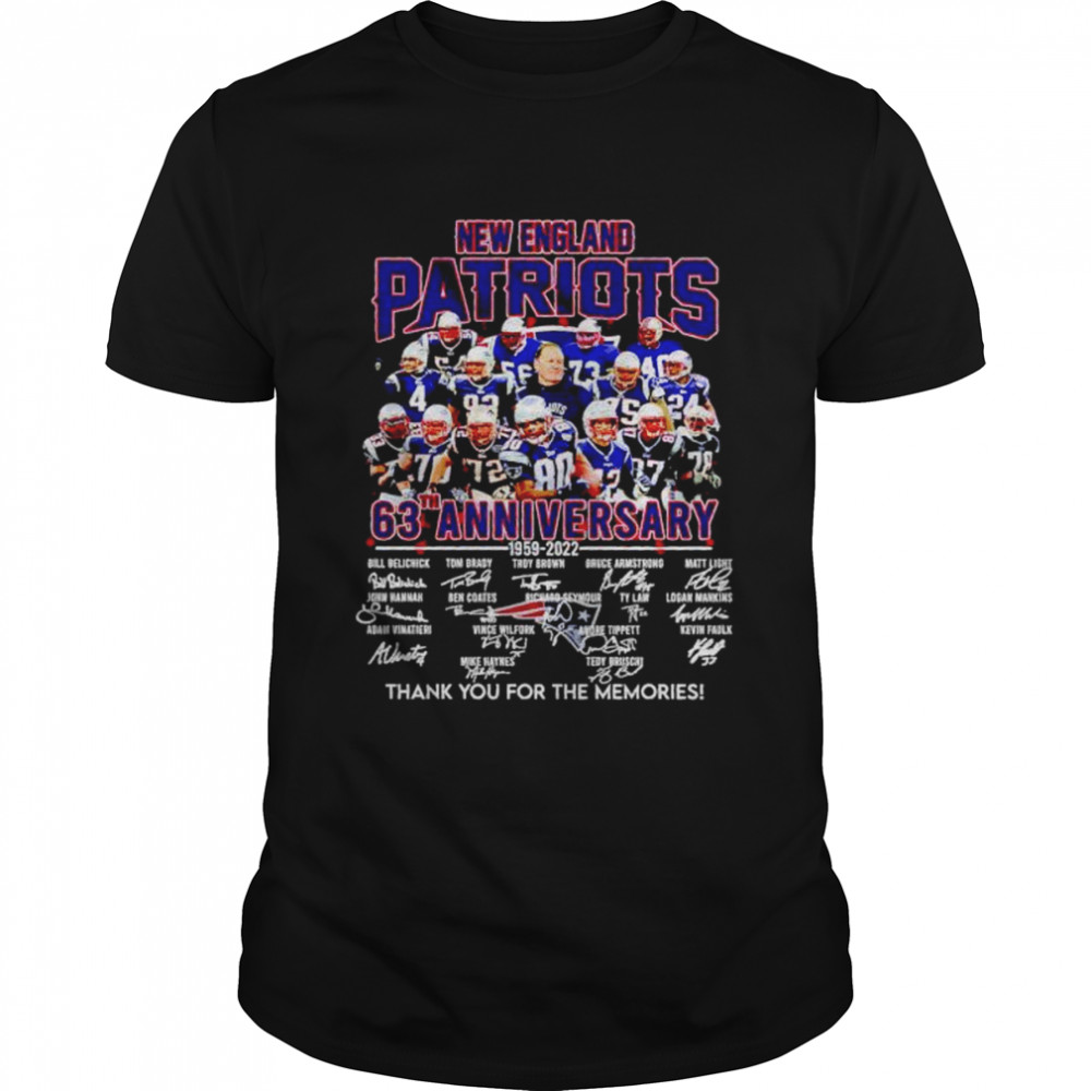 new England Patriots 63th Anniversary 1959 2022 players signature shirt Classic Men's T-shirt