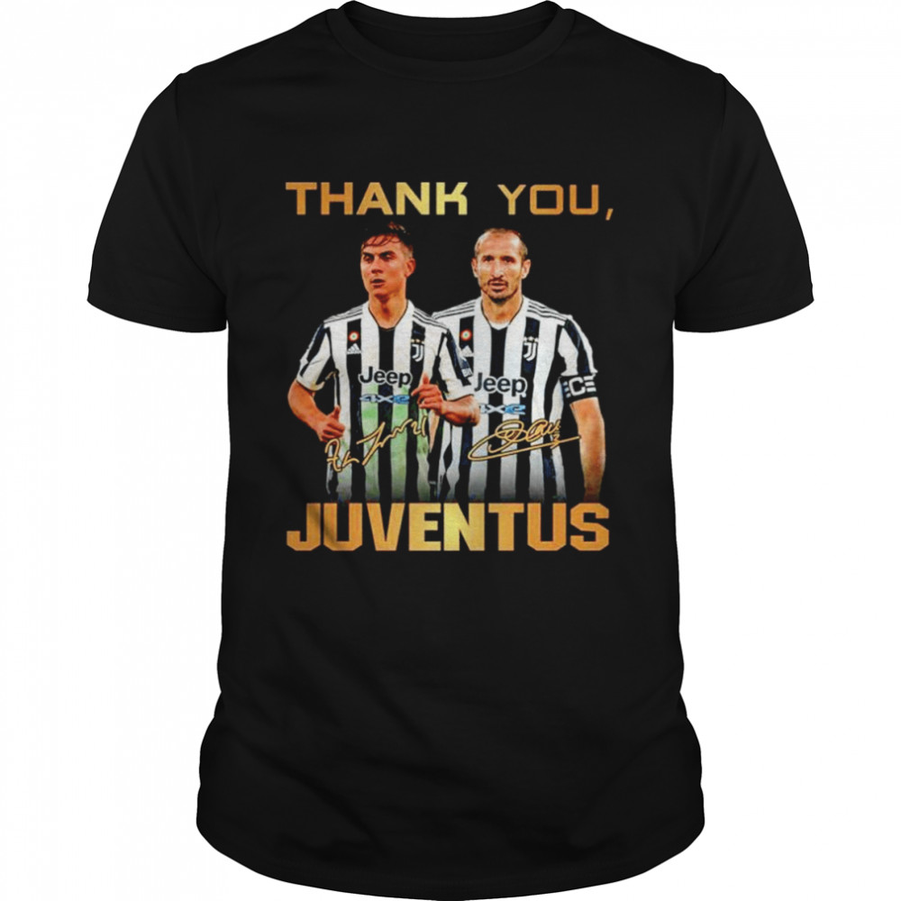 Paulo Dybala and Leonardo Bonucci Thank You Juventus signatures shirt