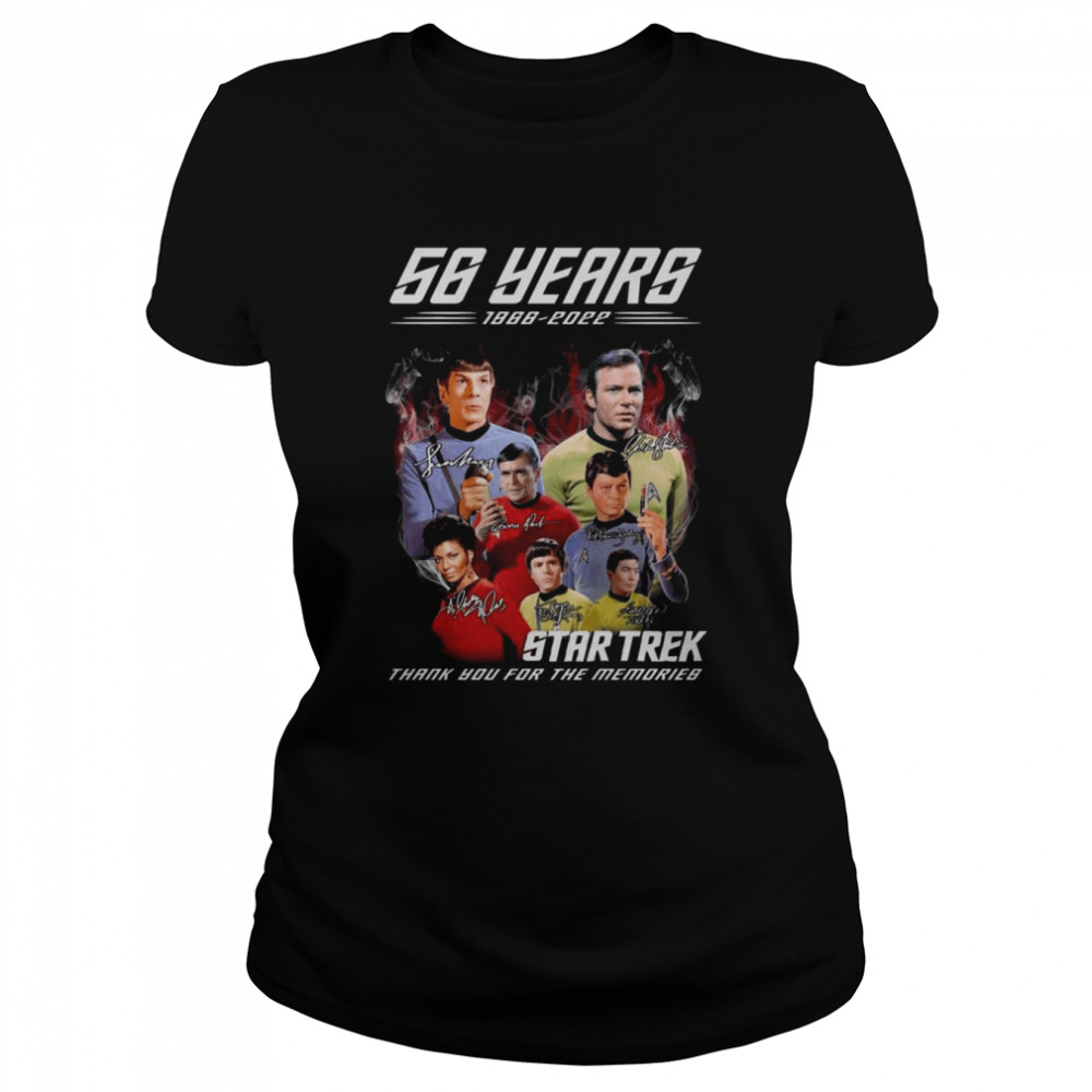 56 years 1966 2022 Star Trek thank you for the memories signatures shirt Classic Women's T-shirt