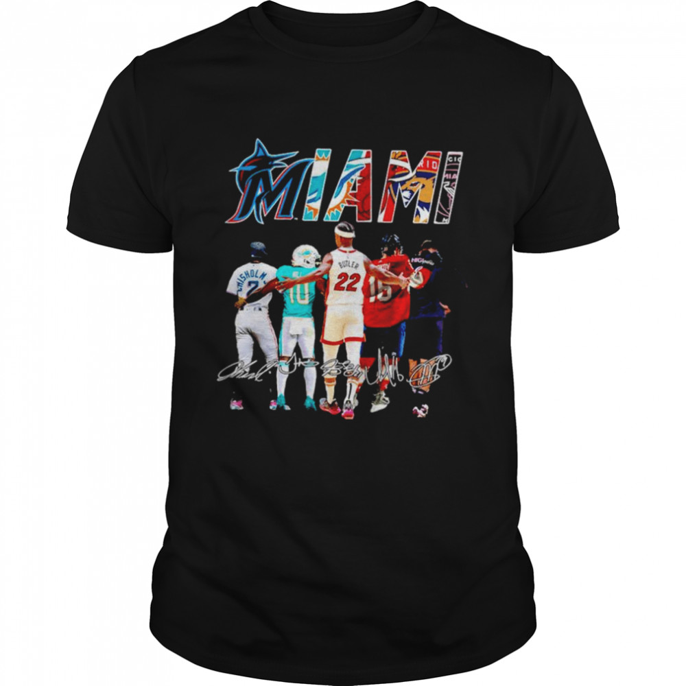 Jazz Chisholm Tyreek Hill Jimmy Butler A. Barkov and Gonzalo Higuaín Miami signatures shirt Classic Men's T-shirt