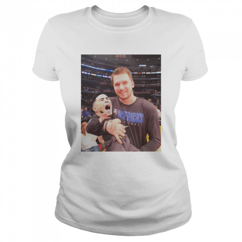 Luka Doncic Carrying Devin Booker Crying Baby  Classic Women's T-shirt