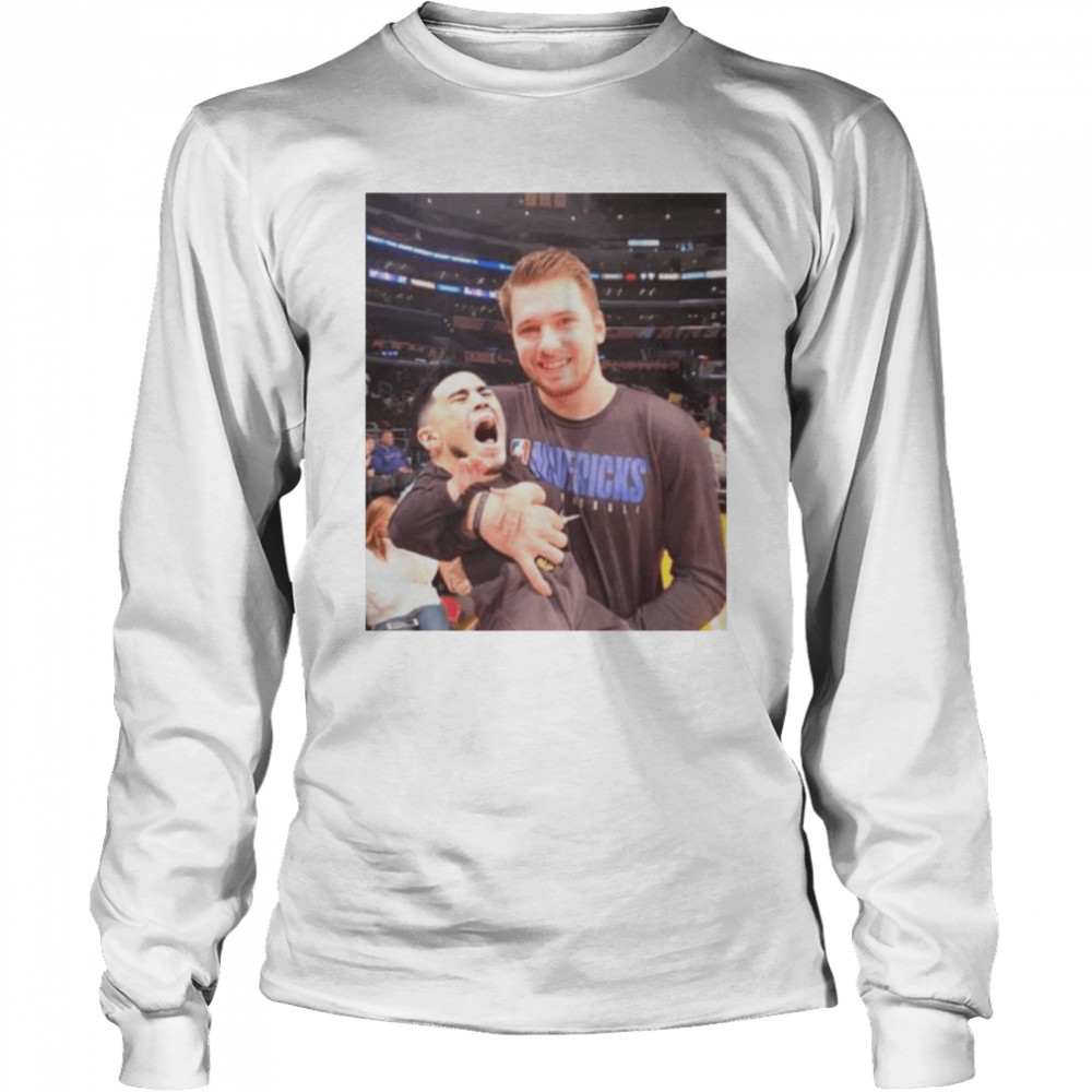 Luka Doncic Carrying Devin Booker Crying Baby  Long Sleeved T-shirt