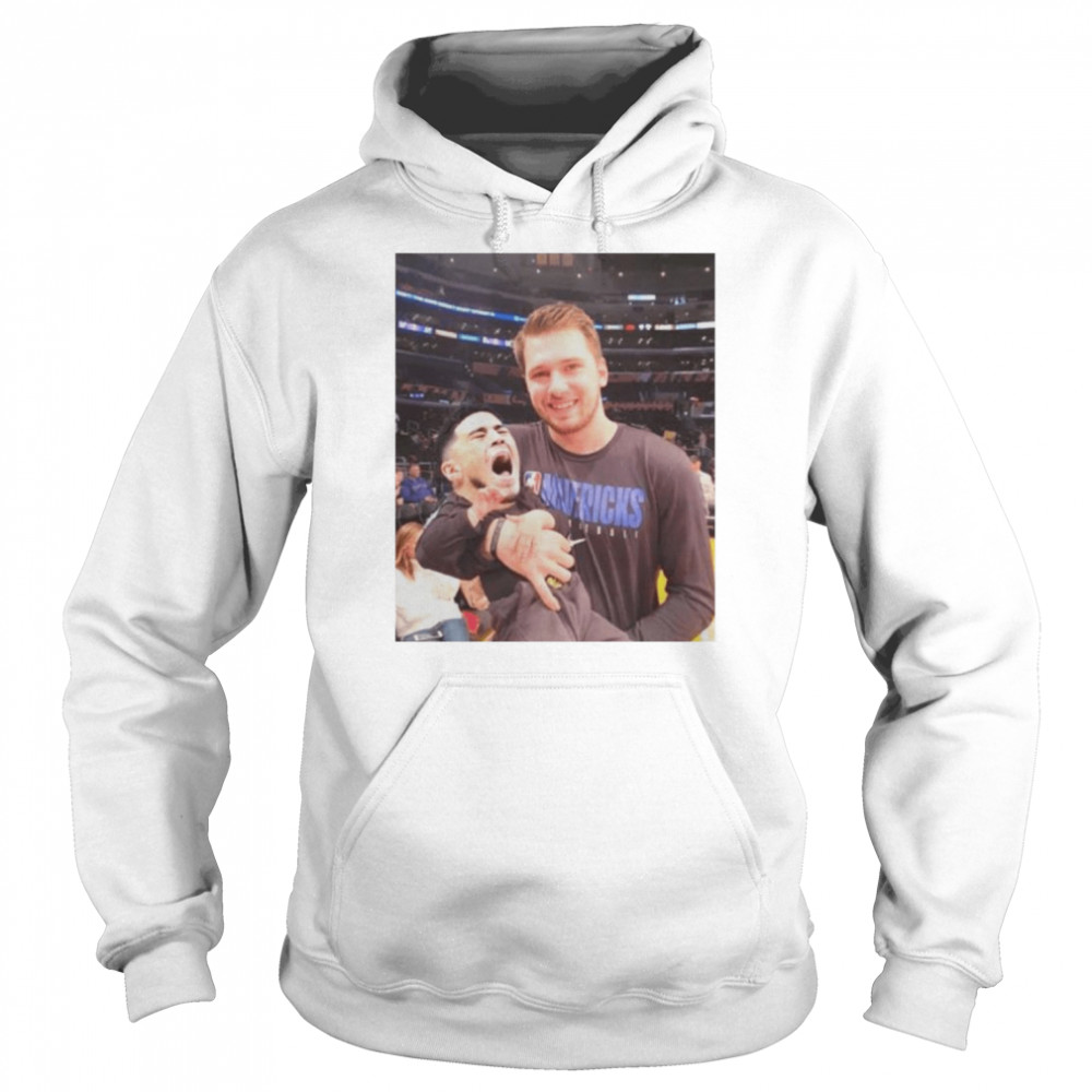 Luka Doncic Carrying Devin Booker Crying Baby  Unisex Hoodie