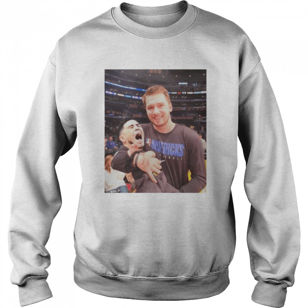 Luka Doncic Carrying Devin Booker Crying Baby  Unisex Sweatshirt