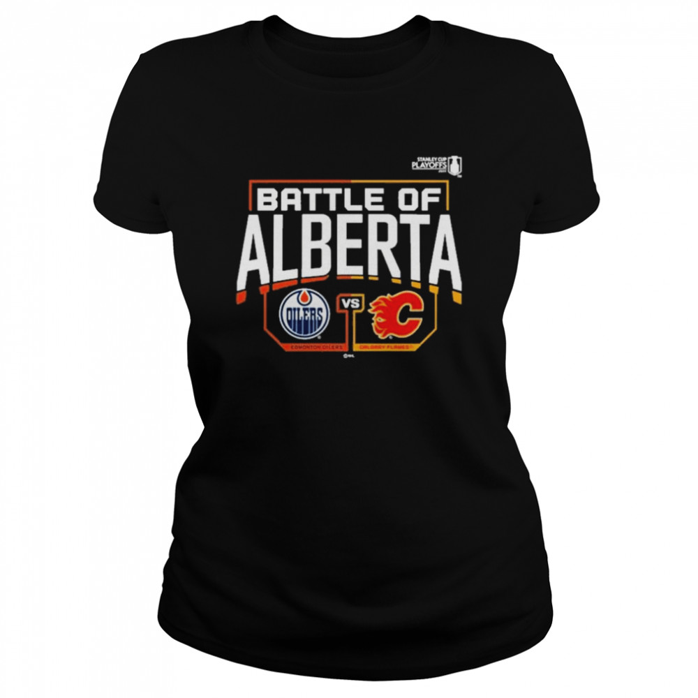Nhl Shop Battle Of Alberta Calgary Flames Vs. Edmonton Oilers T- Classic Women's T-shirt