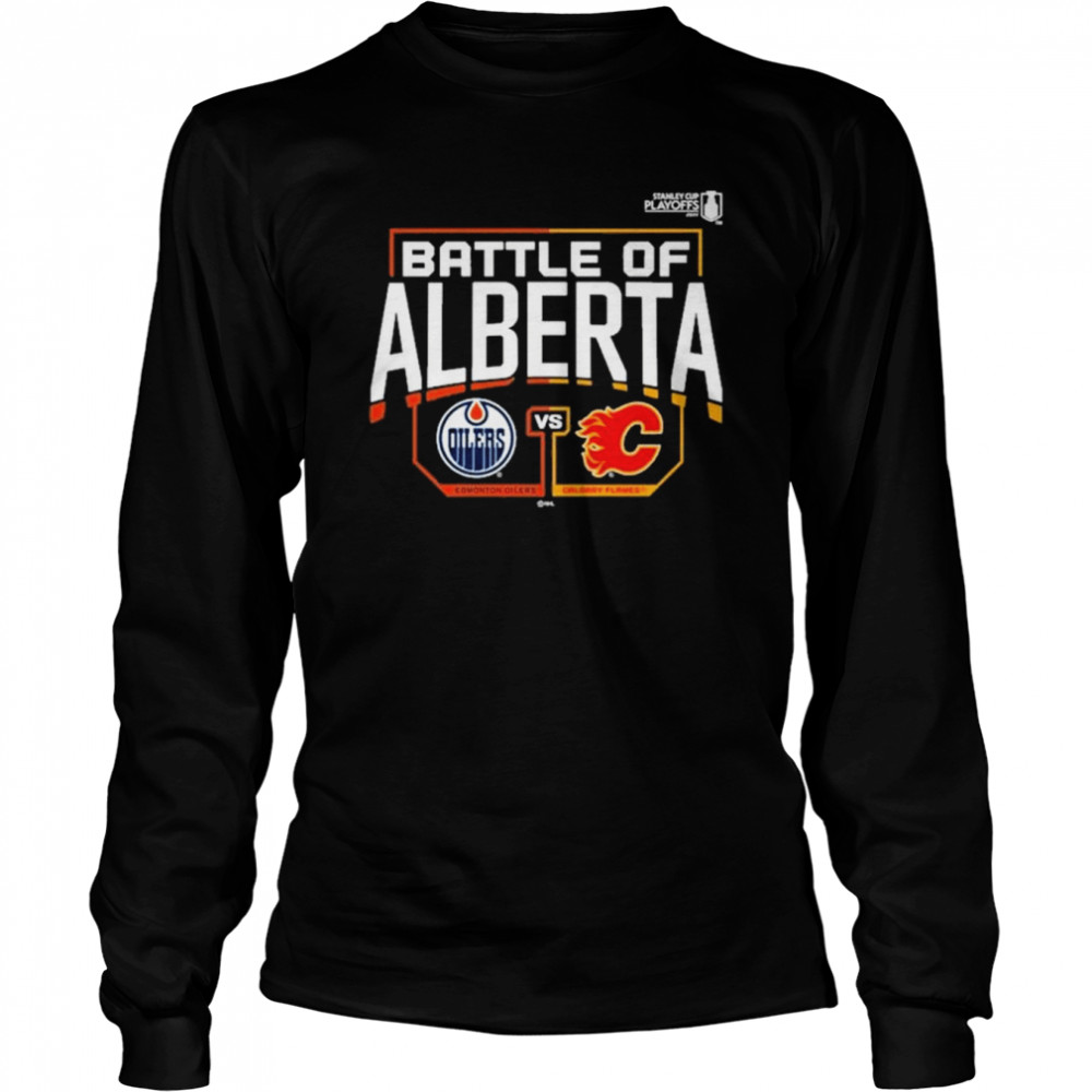 Nhl Shop Battle Of Alberta Calgary Flames Vs. Edmonton Oilers T- Long Sleeved T-shirt
