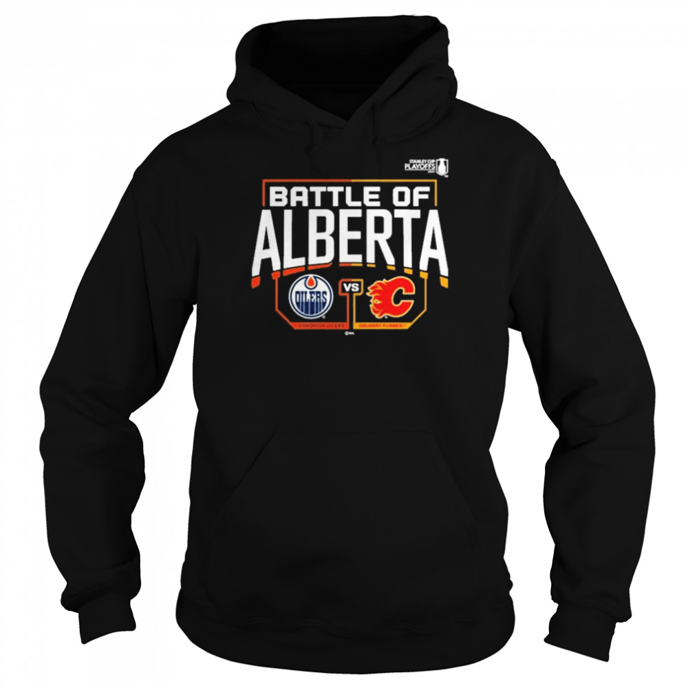 Nhl Shop Battle Of Alberta Calgary Flames Vs. Edmonton Oilers T- Unisex Hoodie