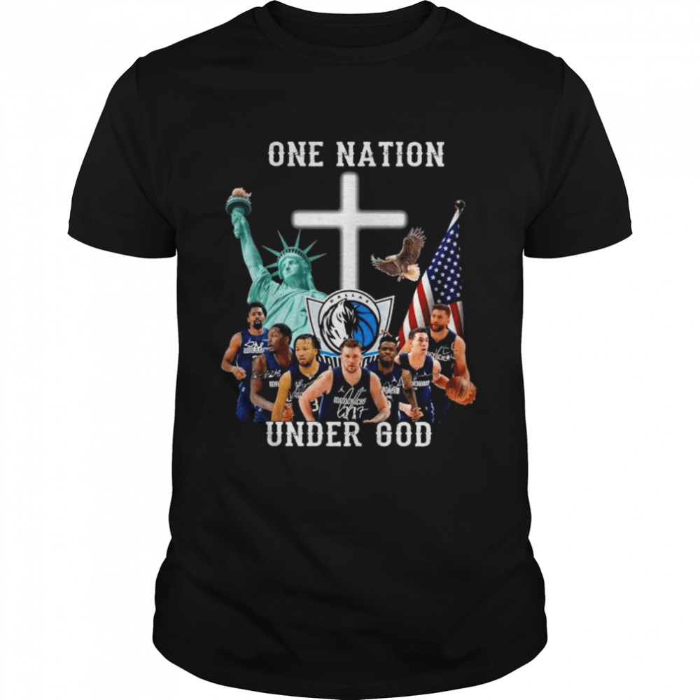 One nation under god Dallas mavericks signatures shirt Classic Men's T-shirt