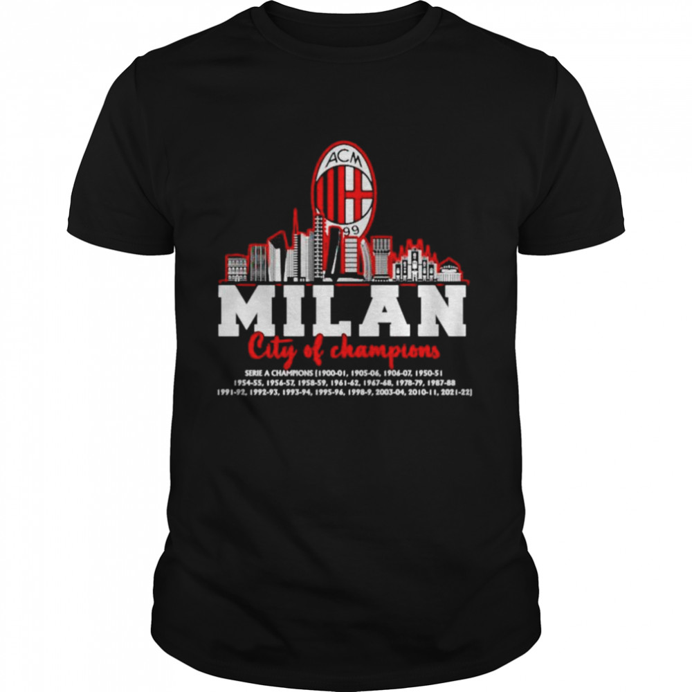 aC Milan city of champions serie a champions shirt