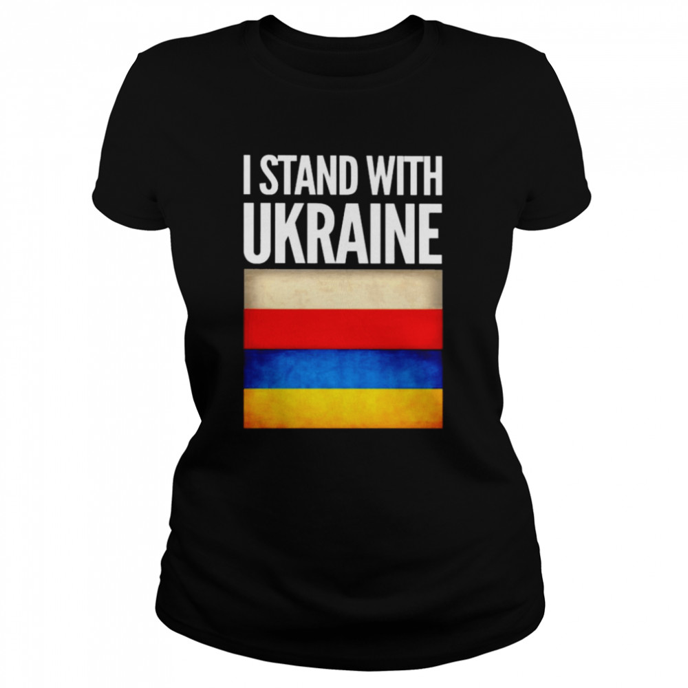 I Stand with Ukraine and Poland Flag  Classic Women's T-shirt