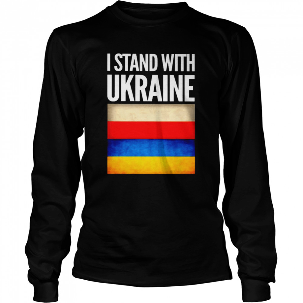 I Stand with Ukraine and Poland Flag  Long Sleeved T-shirt