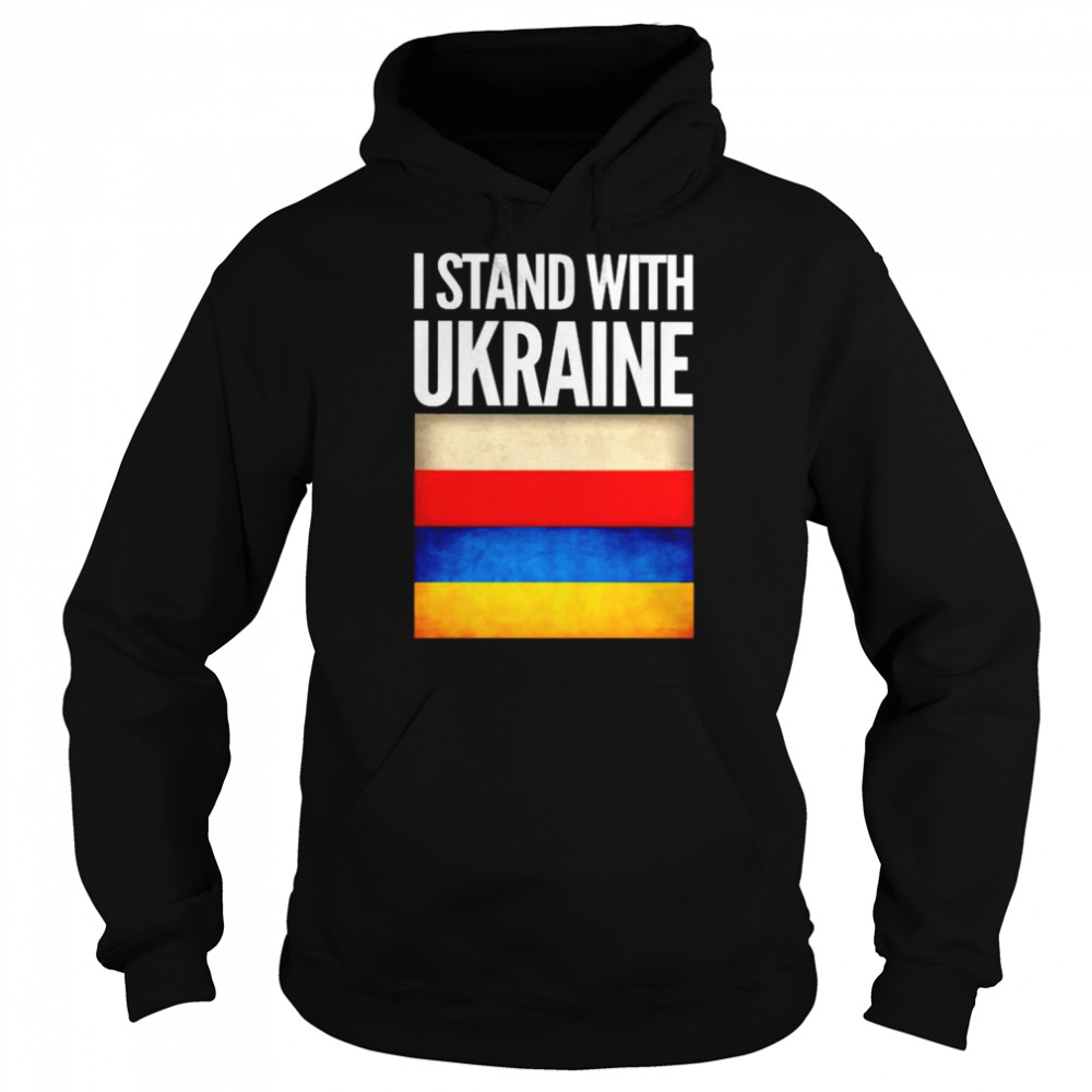 I Stand with Ukraine and Poland Flag  Unisex Hoodie
