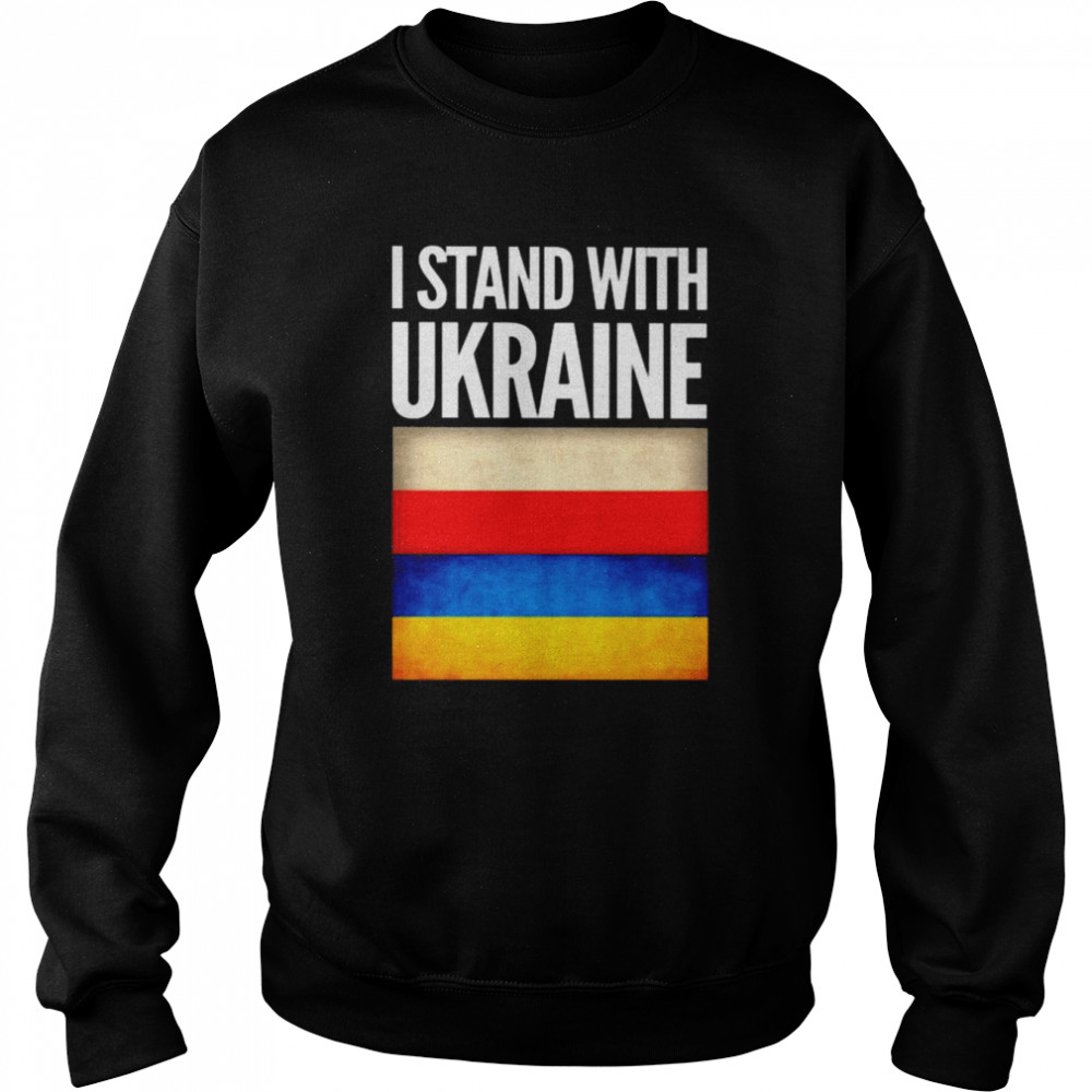 I Stand with Ukraine and Poland Flag  Unisex Sweatshirt