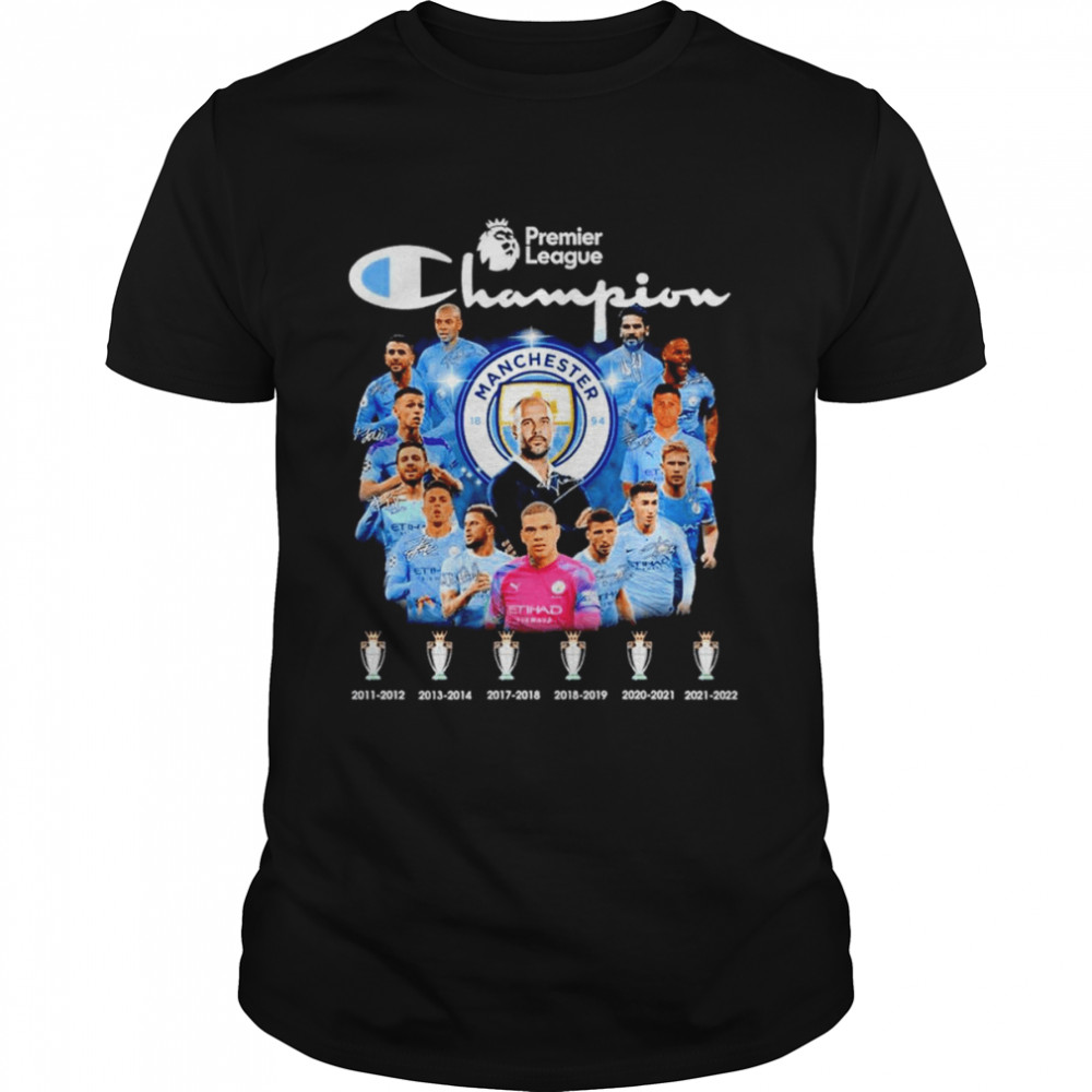 Manchester City Premier League Champion signatures shirt Classic Men's T-shirt