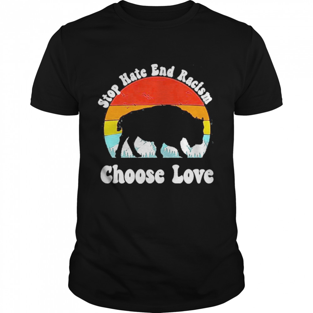 Buffalo Bills Stop hate and racism Choose Love retro vintage shirt Classic Men's T-shirt