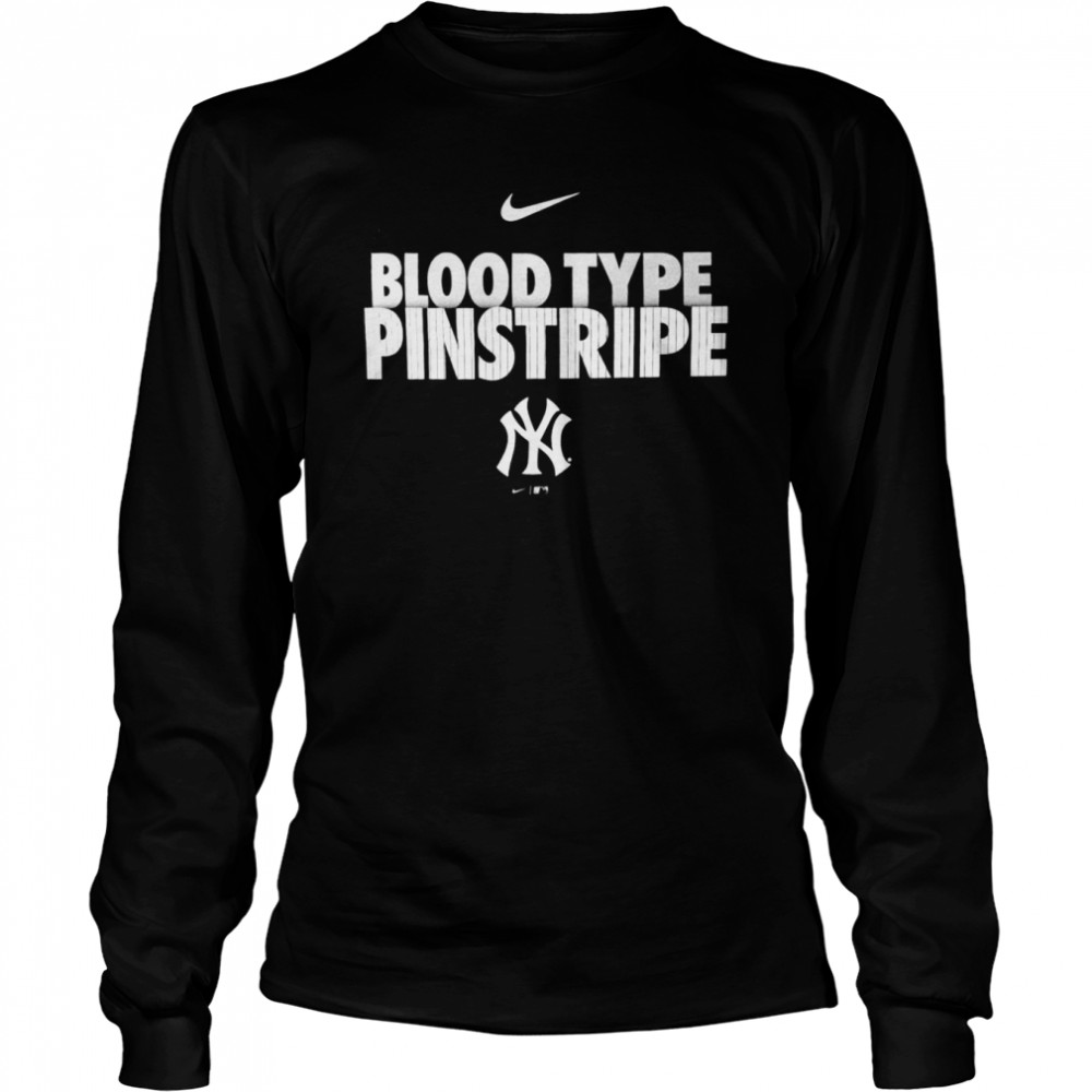 New York Yankees Blood Type Pinstripe shirt Long Sleeved T-shirt