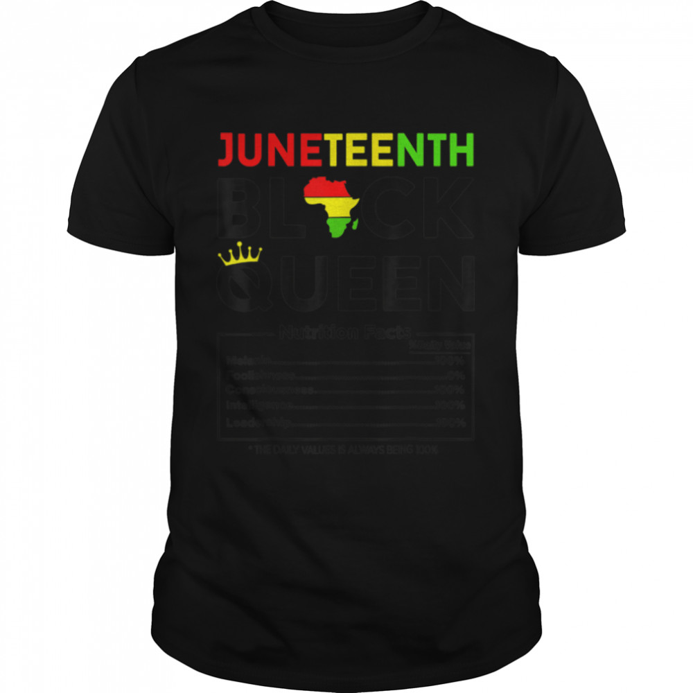 Juneteenth Womens Queen Nutritional Facts 4th OfJuly White T- B0B2DGJFGH Classic Men's T-shirt