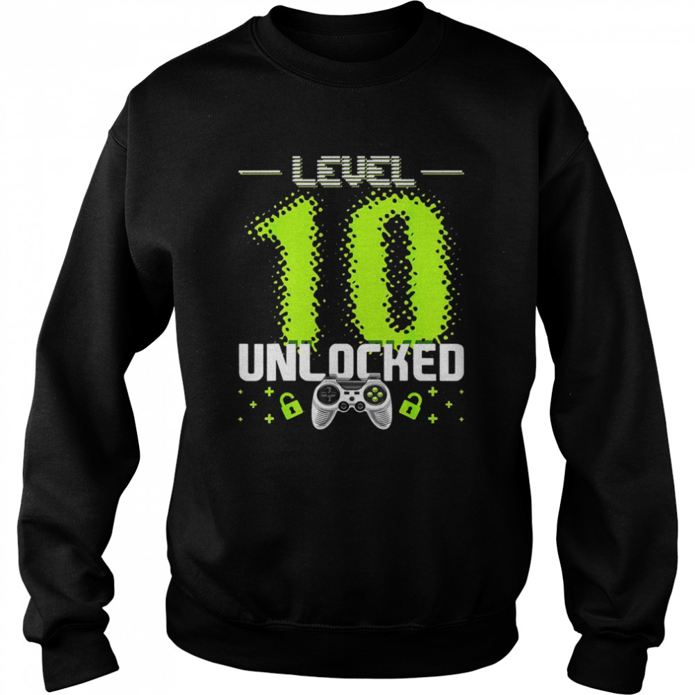 Level 10 Unlocked Video Gamer 10th Birthday Gamer Boys  Unisex Sweatshirt
