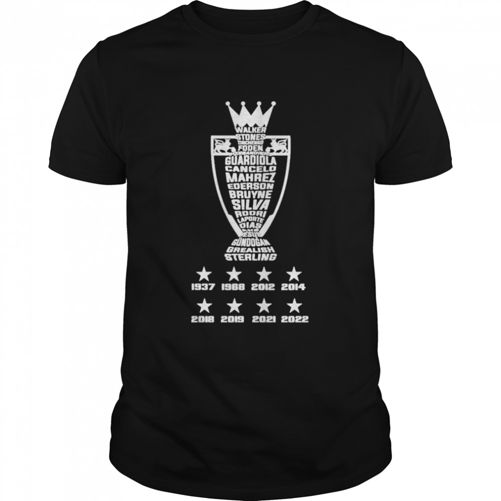 Manchester City Team Premier League Campioni 1937 2022 Shirt