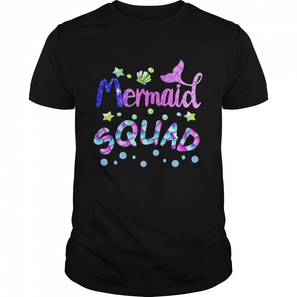 Squad Of The Birthday Mermaid Family Matching Party Squad T-Shirt