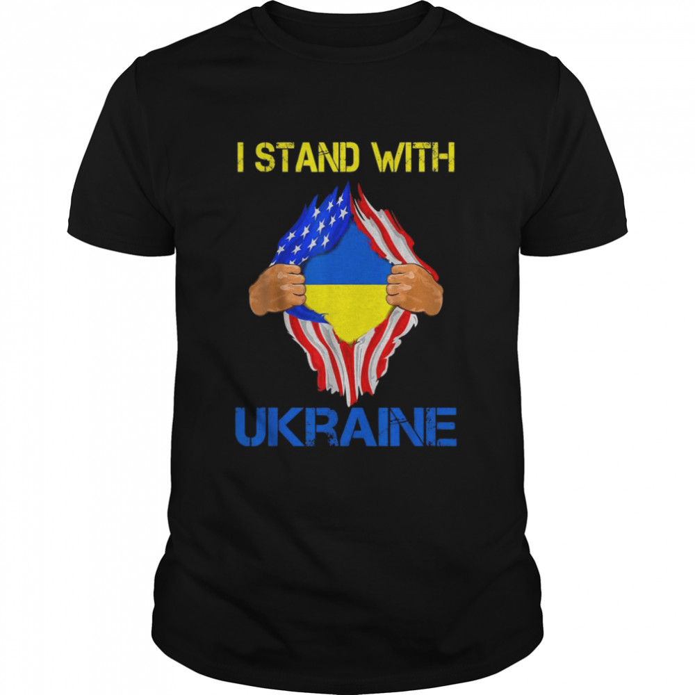 I Stand With Ukraine Ukrainian American Flag Ukraine Usa Shirt