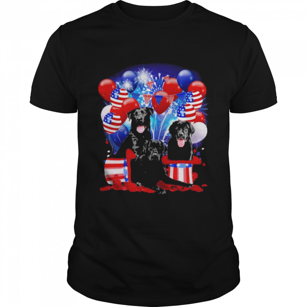 Labrador Retriever black Balloons Fireworks  Classic Men's T-shirt