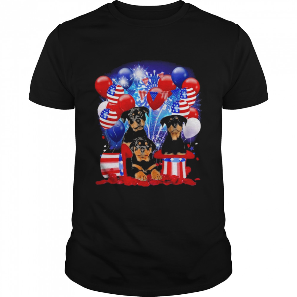 Rottweiler Balloons Fireworks Shirt