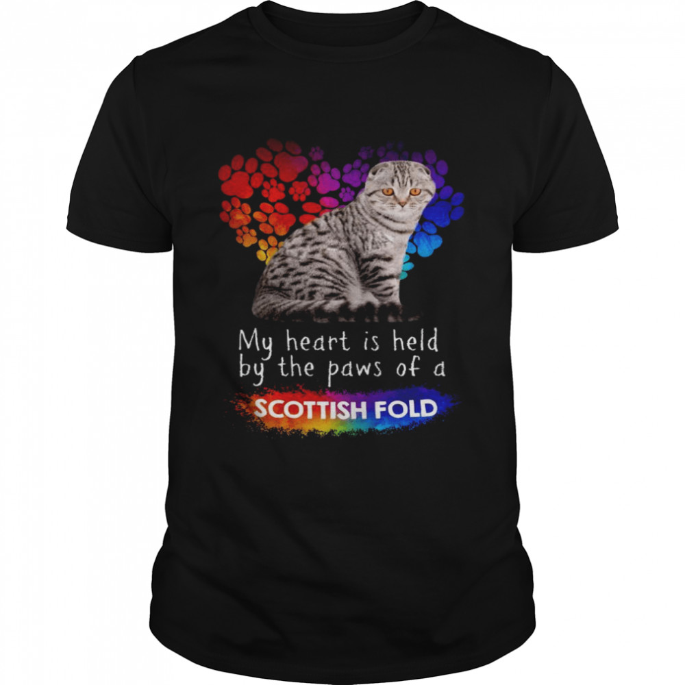 My Heart Is Held By The Paws Of A Scottish Fold Cat  Classic Men's T-shirt
